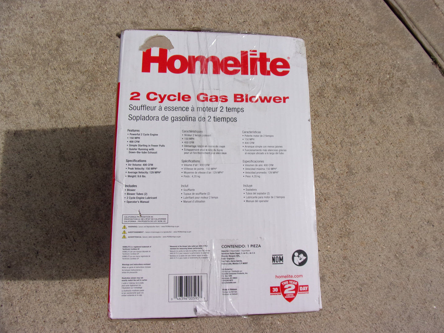 Homelite 150 MPH 2-Cycle Handheld Gas Leaf Blower