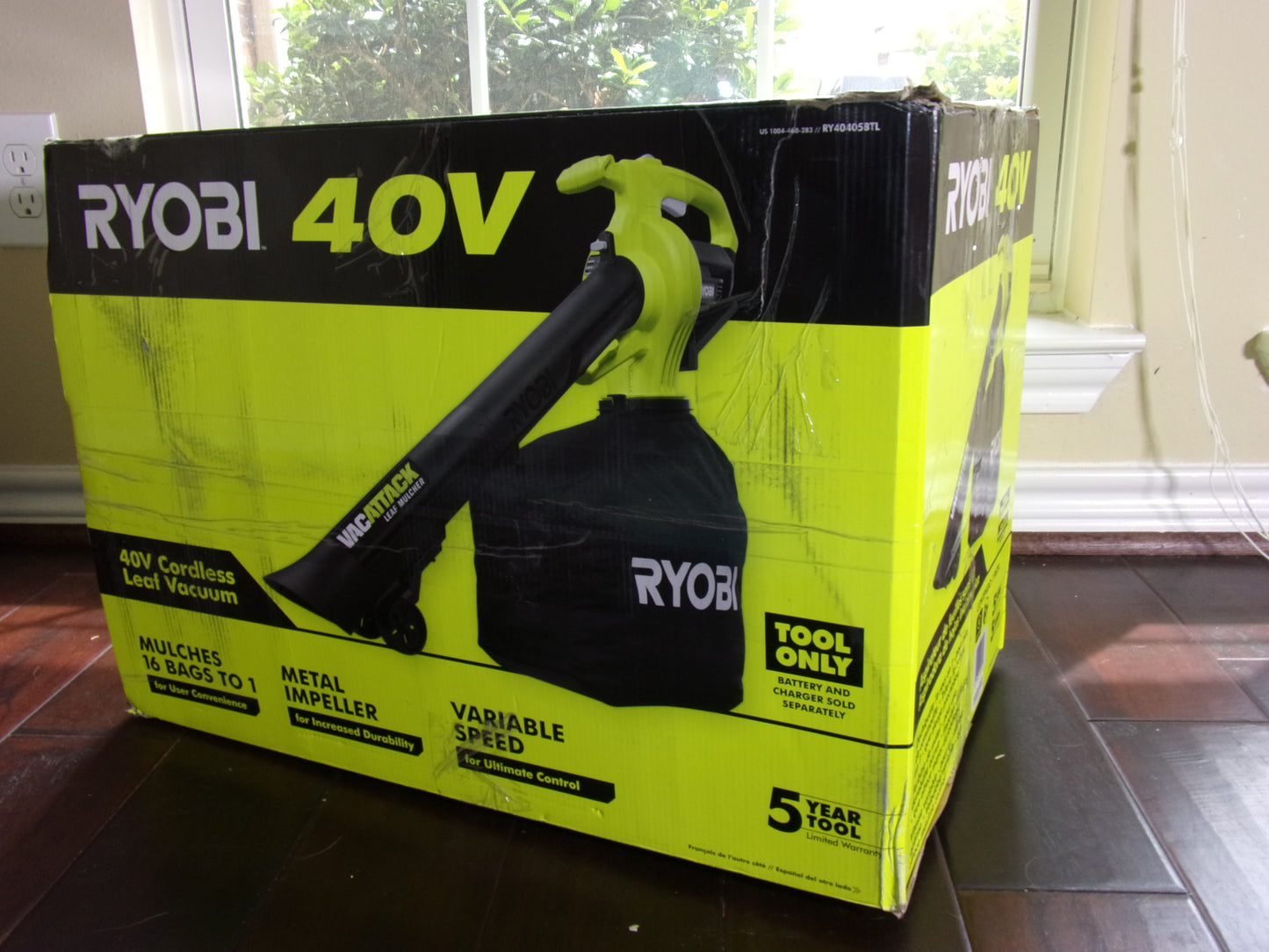 RYOBI 40-Volt Lithium-Ion Cordless Battery Leaf Vacuum/Mulcher (Tool Only)