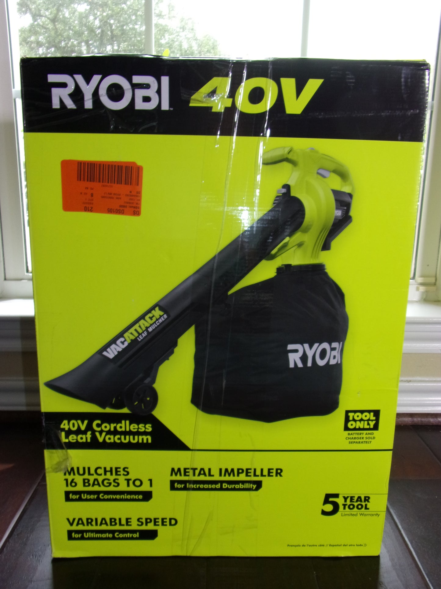 RYOBI 40-Volt Lithium-Ion Cordless Battery Leaf Vacuum/Mulcher (Tool Only)