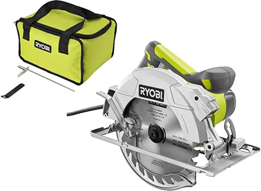 RYOBI 15 Amp Corded 7-1/4 in. Circular Saw with EXACTLINE Laser Alignment System, 24T Carbide Tipped Blade, Edge Guide and Bag