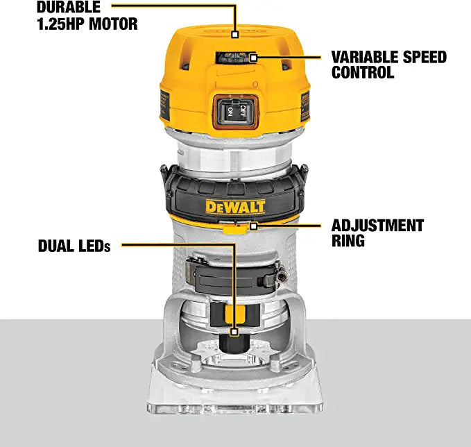 DEWALT Router, Fixed Base, Variable Speed, 1-1/4-HP Max Torque