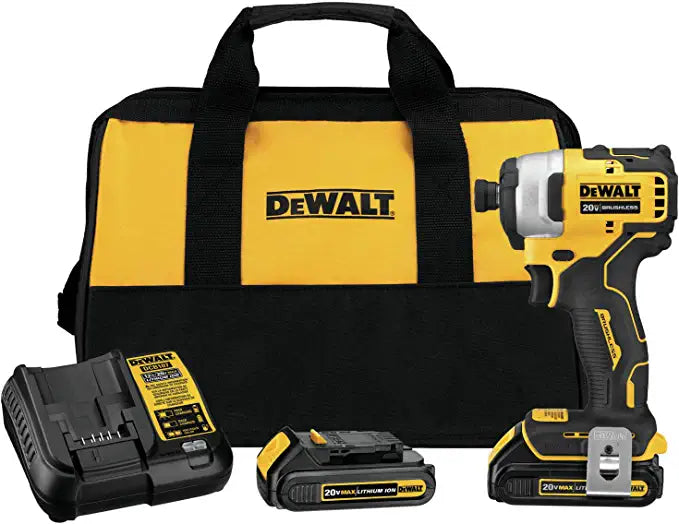 DEWALT ATOMIC 20V MAX* Impact Driver, Cordless, Compact Kit, 2 Batteries, 1/4-Inch