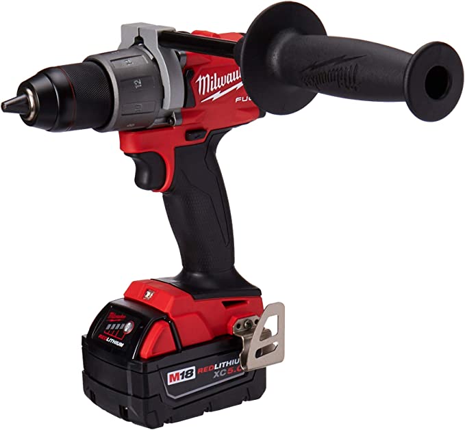 Milwaukee M18 FUEL 18V Lithium-Ion Brushless Cordless 1/2 in. Hammer Drill Driver Kit with Two 5.0 Ah Batteries and Hard Case