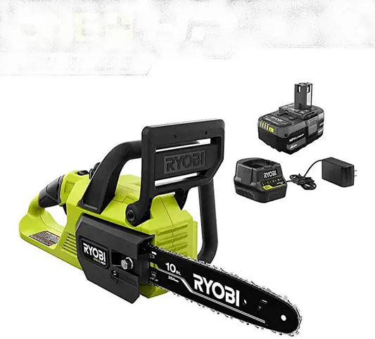 RYOBI ONE+ HP 18V Brushless 10 in. Cordless Battery Chainsaw with 4.0 Ah Battery and Charger