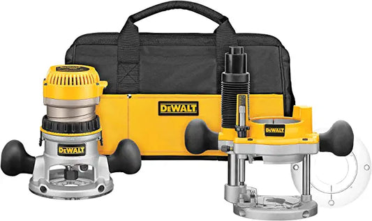 DEWALT Router, Fixed/Plunge Base Kit, Variable Speed, Soft Start, 2-1/4-HP