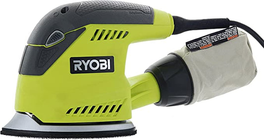 RYOBI 1.2 Amp Corded 5.5 in. Corner Cat Sander with Dust Bag, Sample Sandpaper, and Storage Case