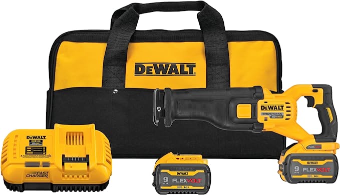 DEWALT FLEXVOLT 60-Volt MAX Cordless Brushless Reciprocating Saw with (1) FLEXVOLT 9.0Ah Battery