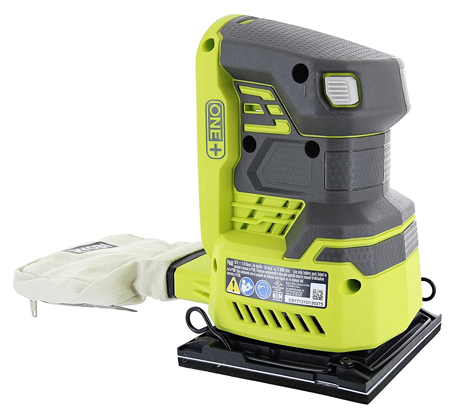 RYOBI ONE+ 18V Cordless 1/4 Sheet Sander (Tool-Only) with Dust Bag