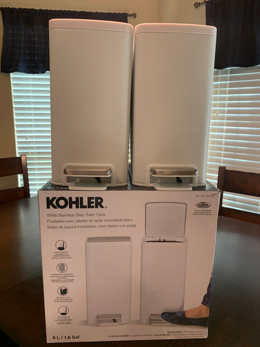 Kohler twin 1.6 gallon trash can