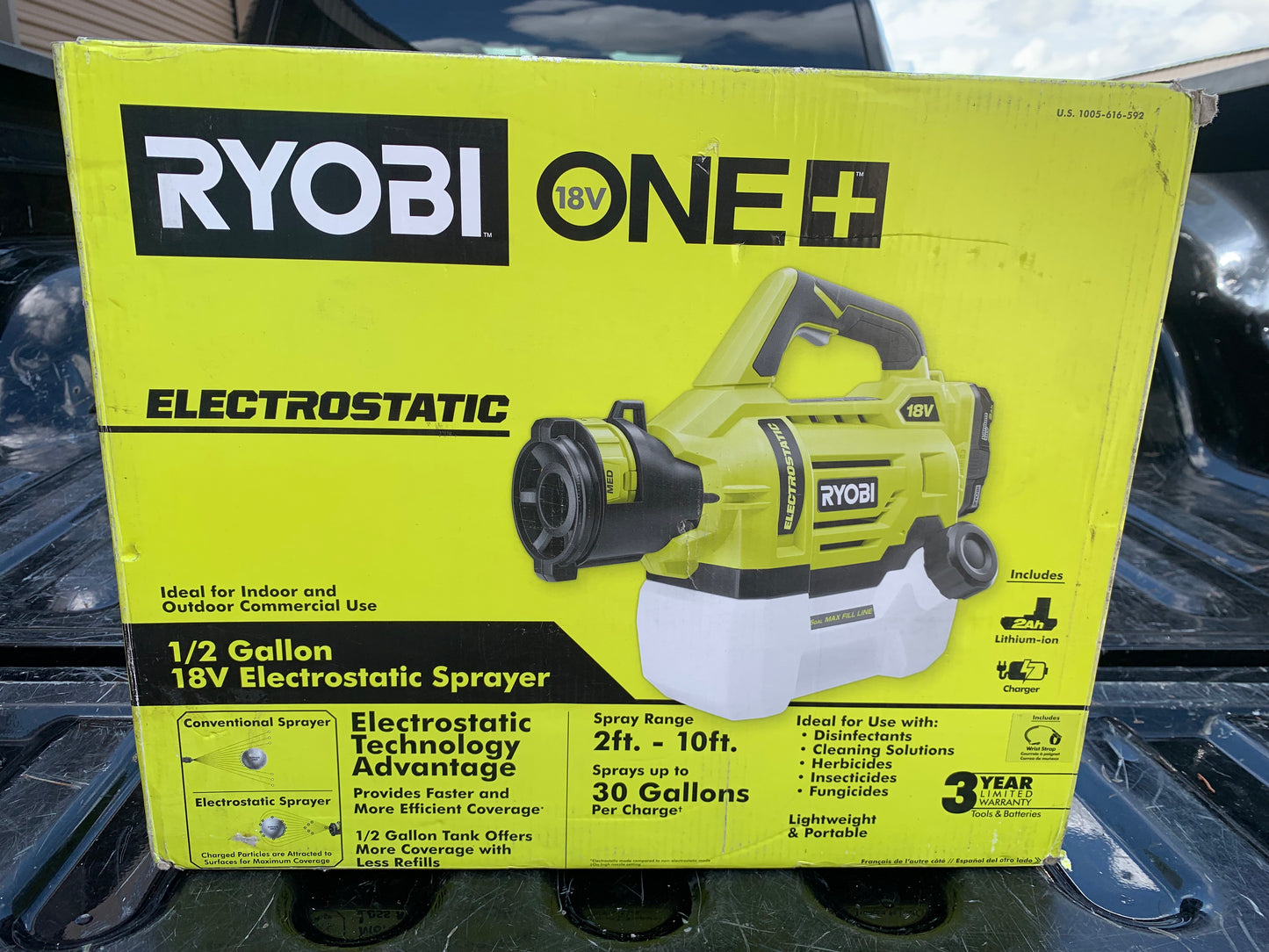 RYOBI - ONE+ 18V Cordless Electrostatic 0.5 Gal Sprayer with 2.0 Ah Battery and Charger