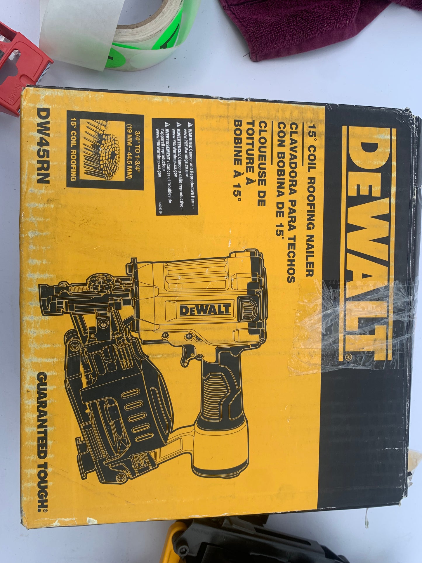 DEWALT DW45RN 15 degree Coil Roofing Nailer