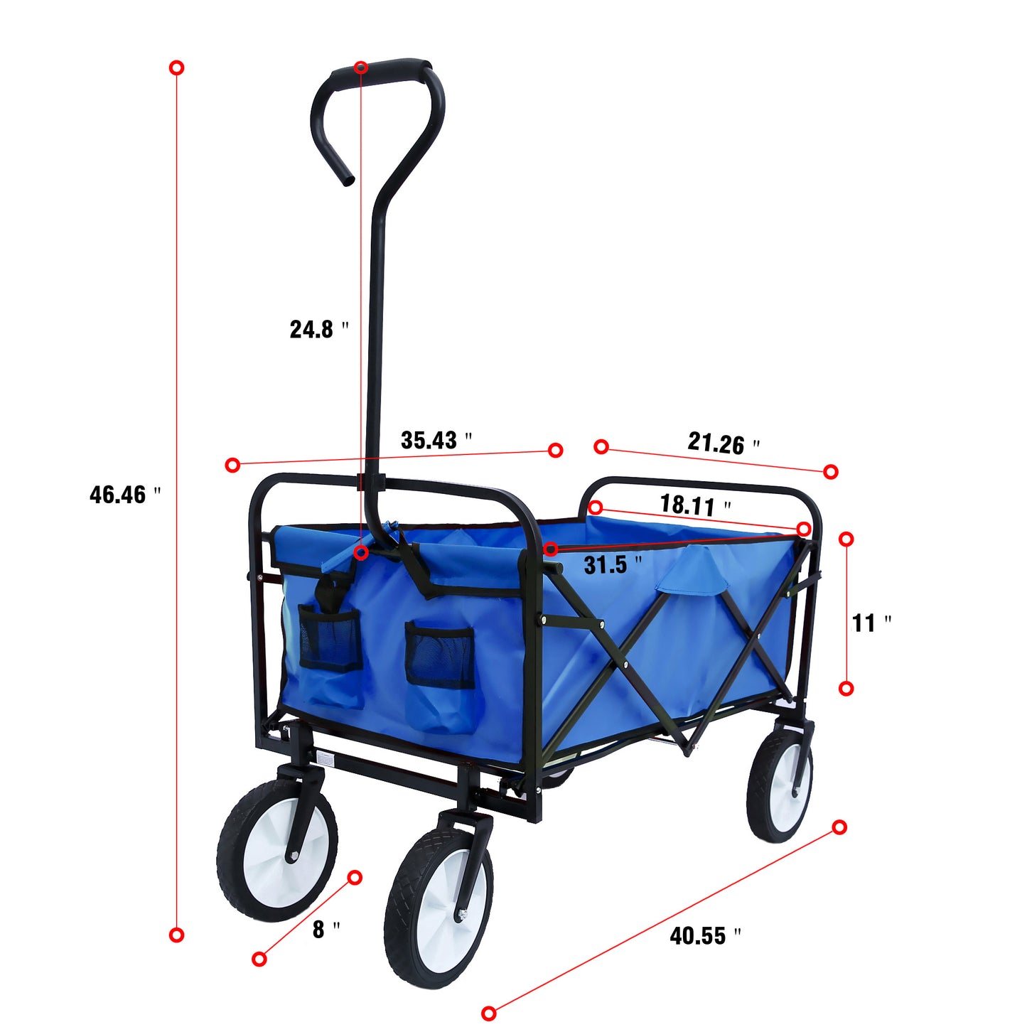 Outdoor  Folding Wagon Garden ;  Large Capacity Folding Wagon Garden Shopping Beach Cart ; Heavy Duty Foldable Cart;  for Outdoor Activities;  Beaches;  Parks;  Camping