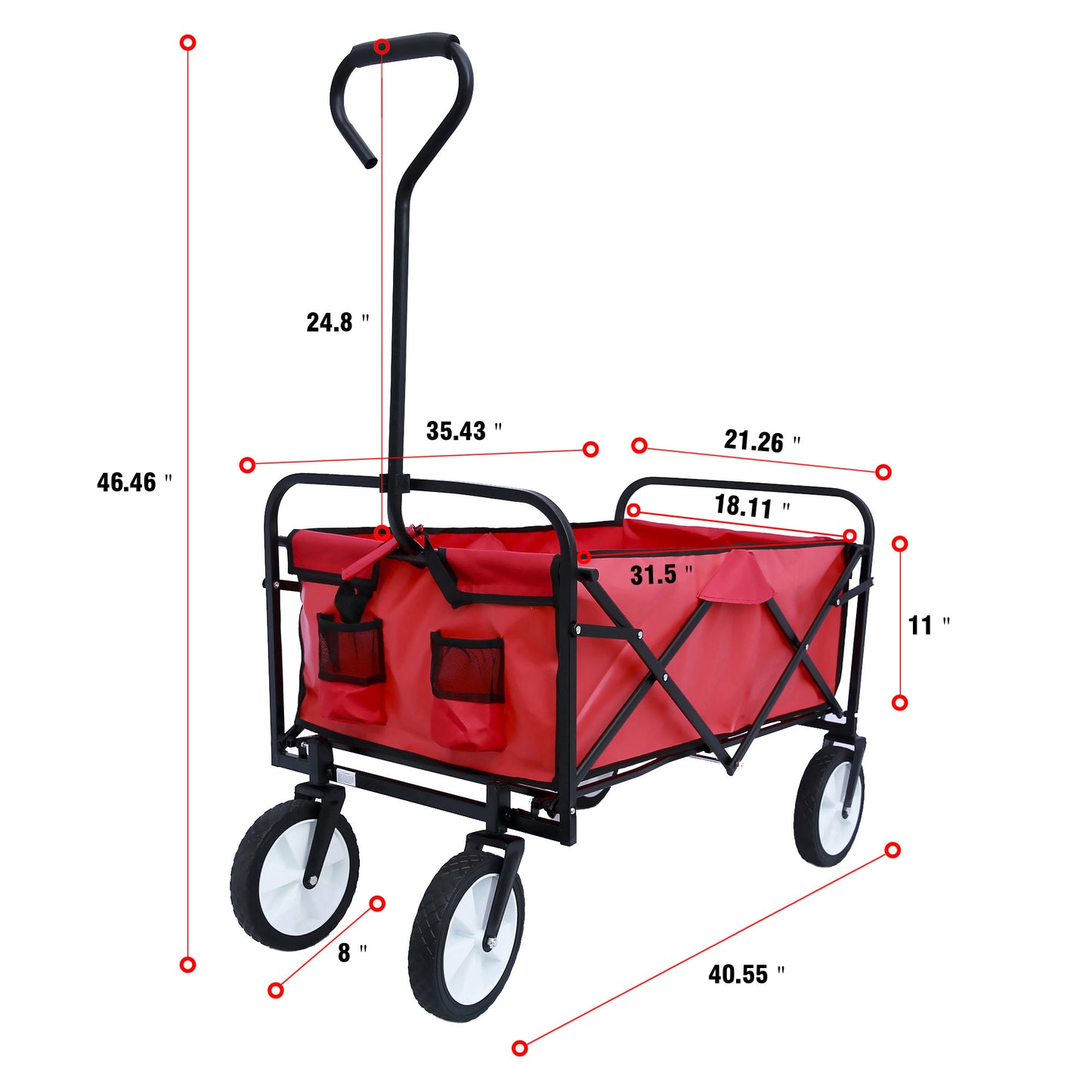 Outdoor  Folding Wagon Garden ;  Large Capacity Folding Wagon Garden Shopping Beach Cart ; Heavy Duty Foldable Cart;  for Outdoor Activities;  Beaches;  Parks;  Camping