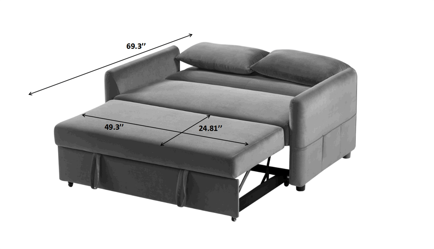 Leisure Loveseat Sofa for Living Room with 2 pillows