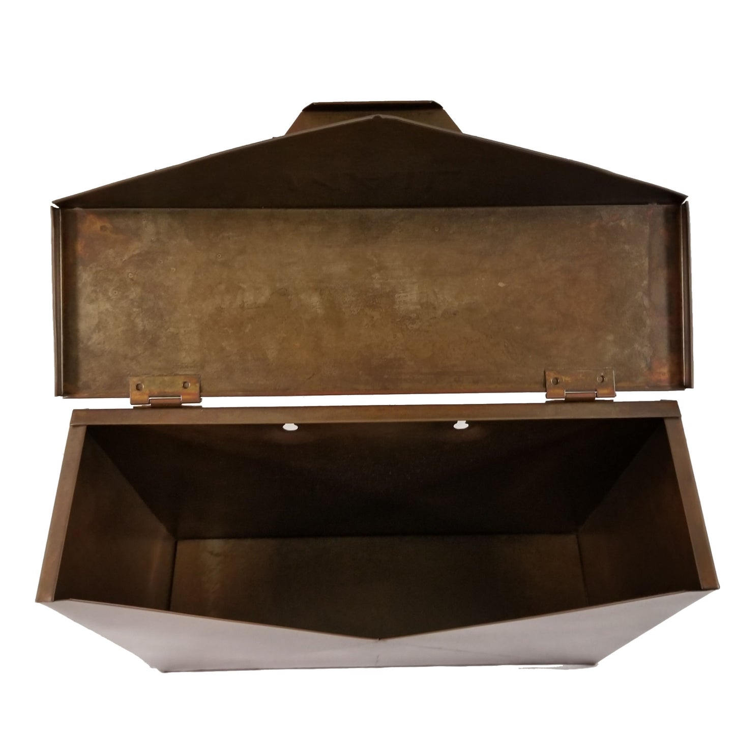 Spacious Envelope Shaped Wall Mount Iron Mail Box, Copper Finish