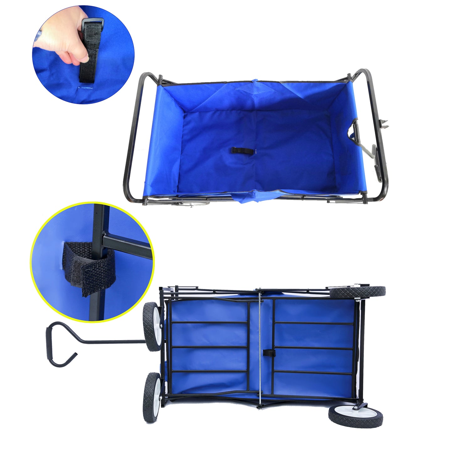 Outdoor  Folding Wagon Garden ;  Large Capacity Folding Wagon Garden Shopping Beach Cart ; Heavy Duty Foldable Cart;  for Outdoor Activities;  Beaches;  Parks;  Camping